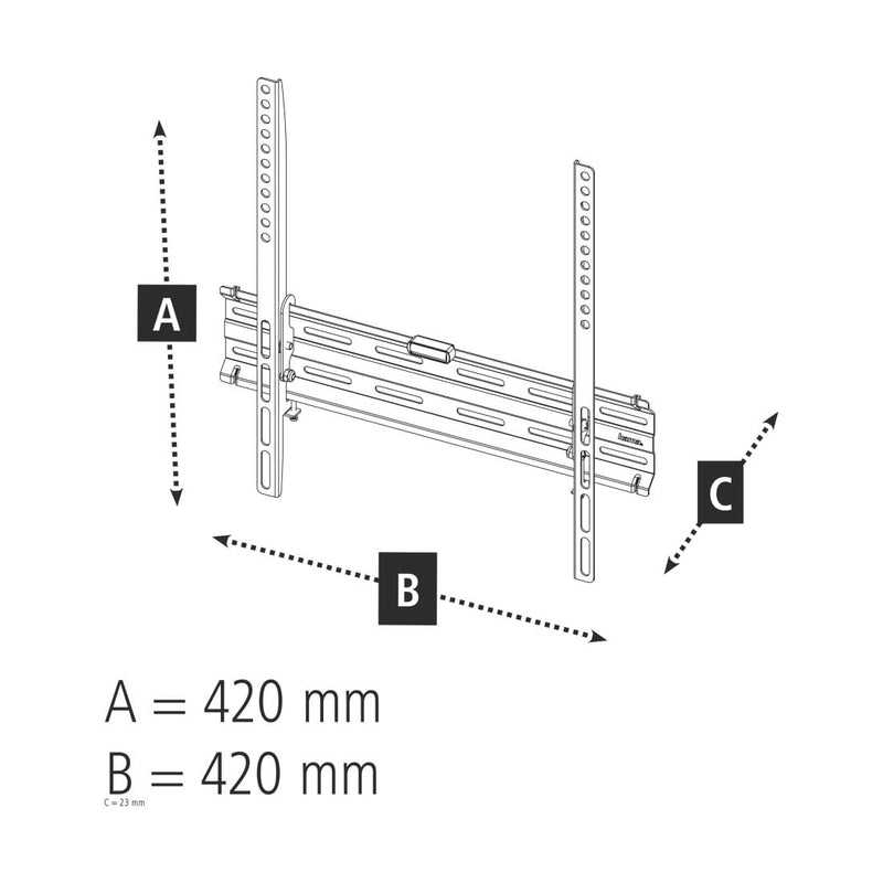 Hama Fix TV Wall Bracket 118104 , 400×400, 165 cm (65″)- Black