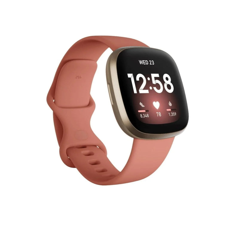 Fitbit Versa 3 Fitness Smartwatch with GPS – Pink Clay / Soft Gold Aluminum