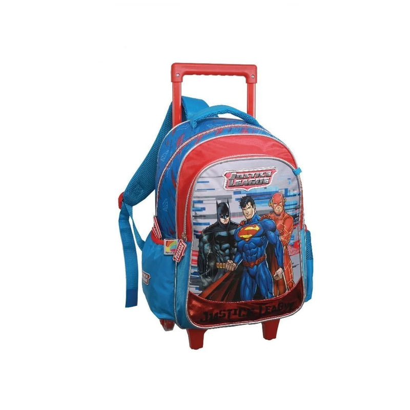 Justice League Trolley Bag – 2 Main Compartments and 2 Side Pockets 16″ with Pencil Case