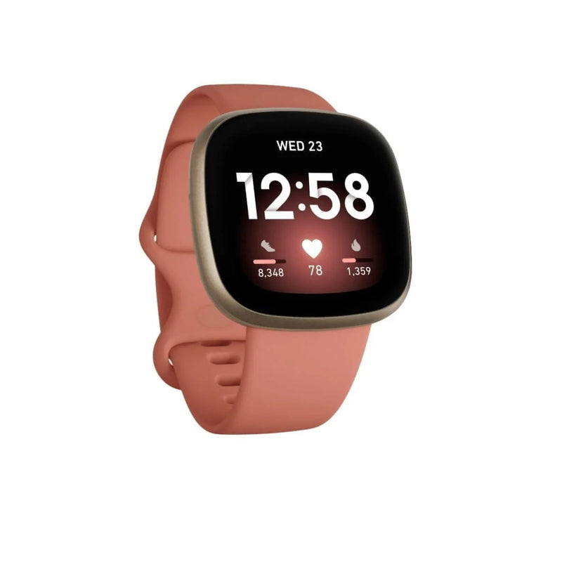 Fitbit Versa 3 Fitness Smartwatch with GPS – Pink Clay / Soft Gold Aluminum