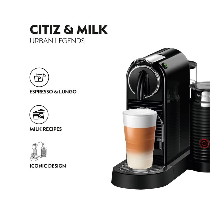 Nespresso Citiz And Milk D123 Black Coffee Machine