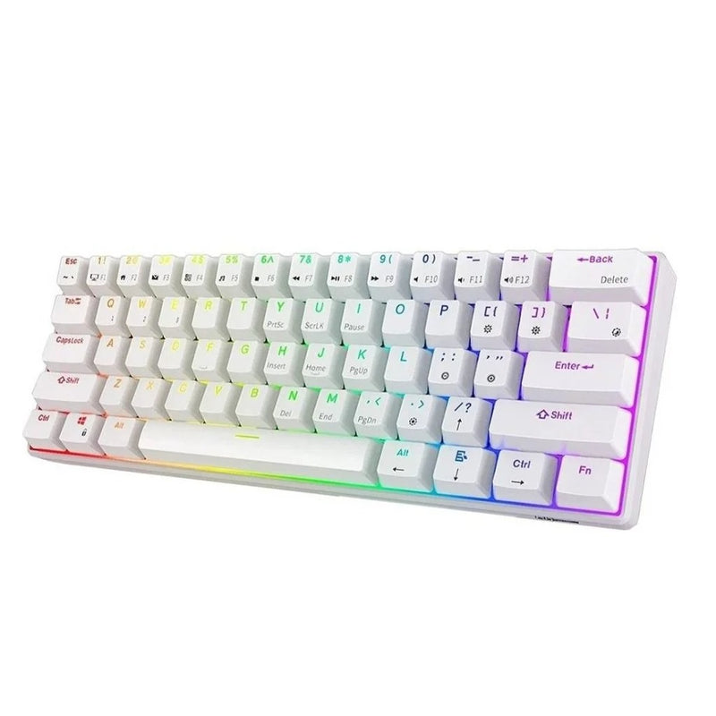 RK61 60% RGB Mechanical Keyboard, Red Switch- white