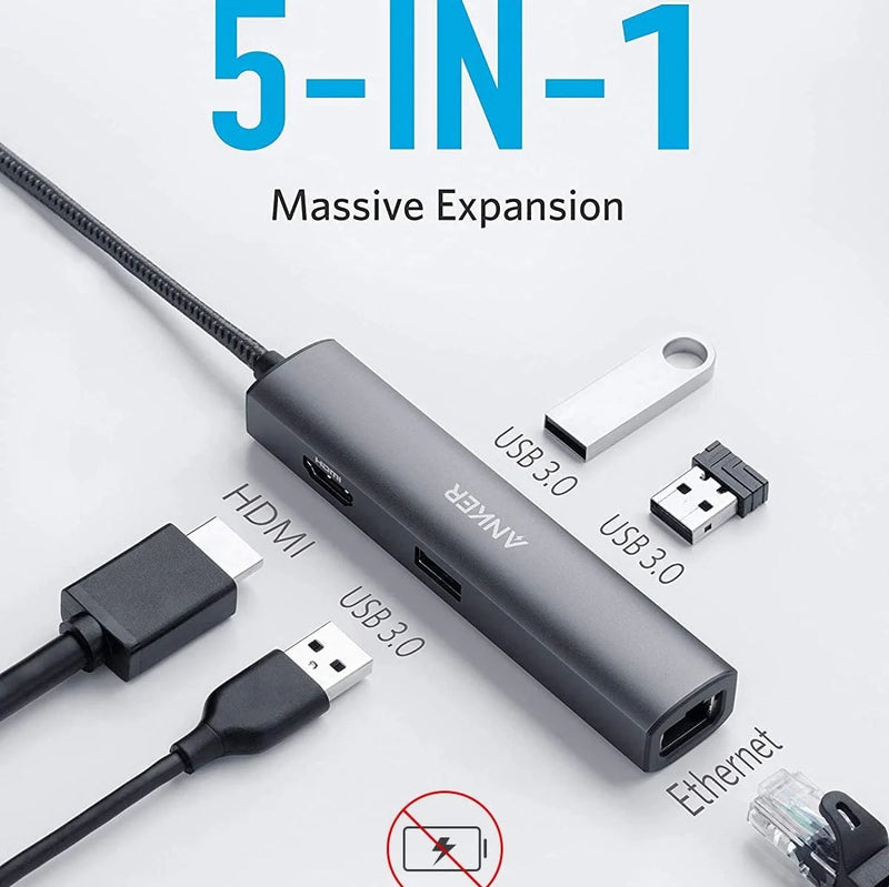 Anker 5-in-1 USB C Hub Adapter – A8338