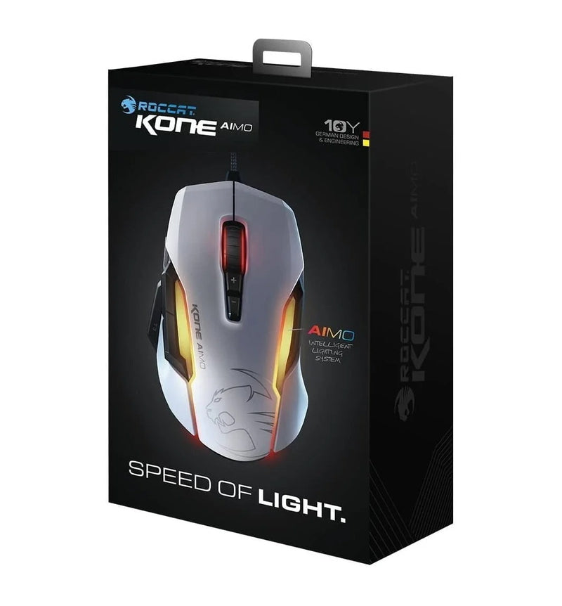 Roccat – Kone Aimo RGBA Smart Customization Gaming Mouse (White) , Designed in Germany