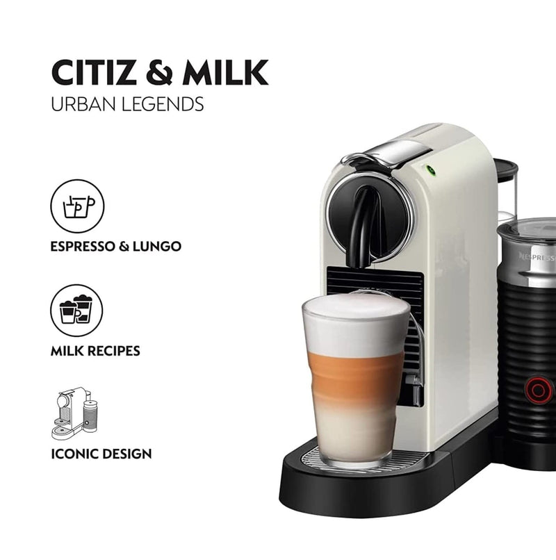 NESPRESSO Citiz and Milk D123 White Coffee Machine