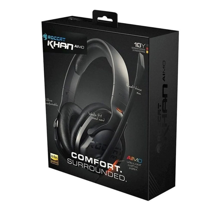 ROCCAT Khan AIMO RGB Wired Hi-Res 7.1 Surround Sound Gaming Headset – Black