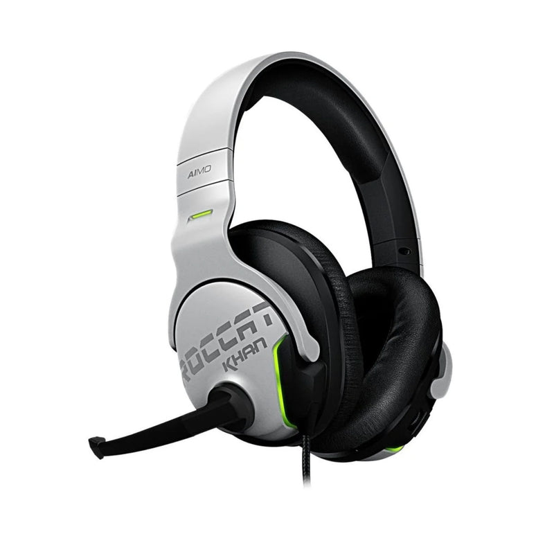 ROCCAT Khan AIMO RGB Wired Hi-Res 7.1 Surround Sound Gaming Headset – White