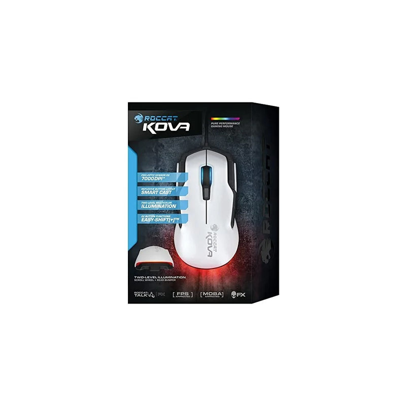 Roccat – Kova Pure Performance Ambidextrous Gaming Mouse (White)