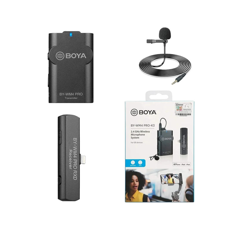 Boya by-wm4 pro-k3 wireless microphone for ios devices