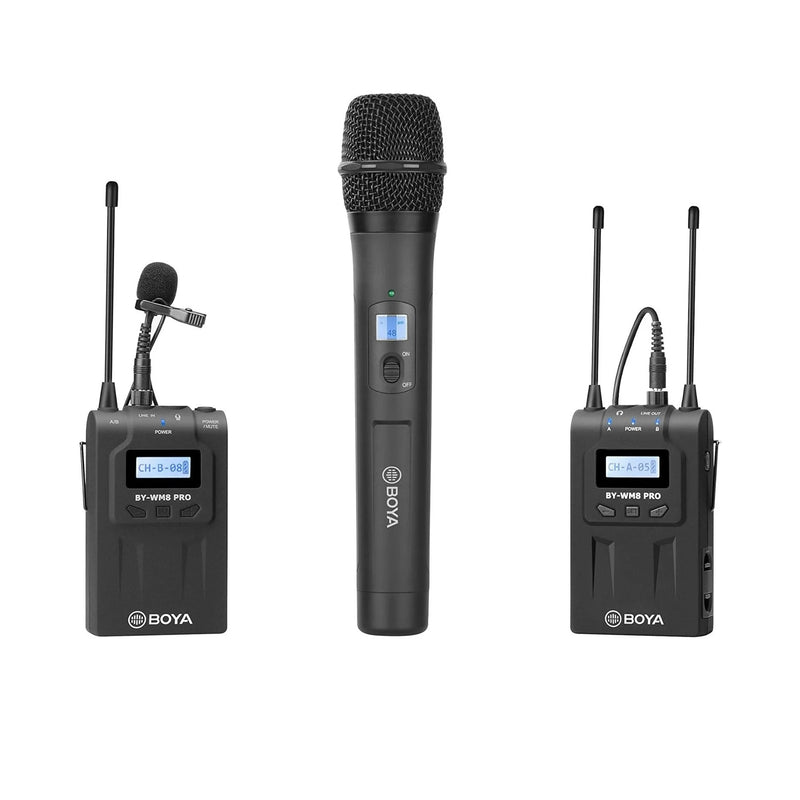 Boya BY-WM8 Pro-K4 UHF Dual-Channel Wireless Microphone System – Black