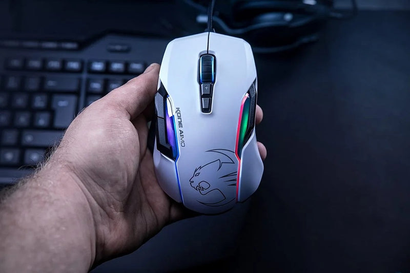 Roccat – Kone Aimo RGBA Smart Customization Gaming Mouse (White) , Designed in Germany