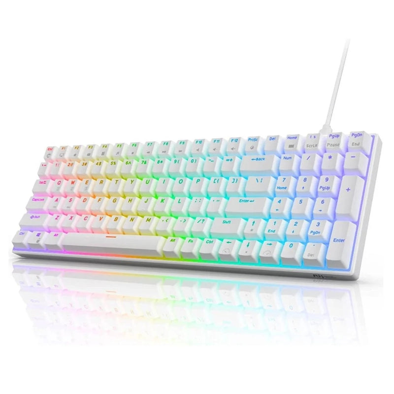 Royal Kludge RK100 RGB Mechanical Gaming Keyboard 100 Keys Blue Switch – White