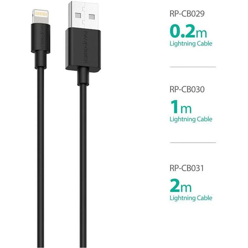 Rav Power USB-A to Lightning Cable – Black RP-CB029