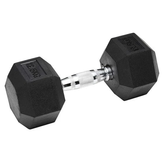 Hex Rubber Dumbbell 12.5 KG