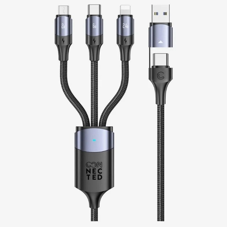 Connected Cuatro-Dous 6-in-1 Braided Charging Cable 100W Super Fast Charging