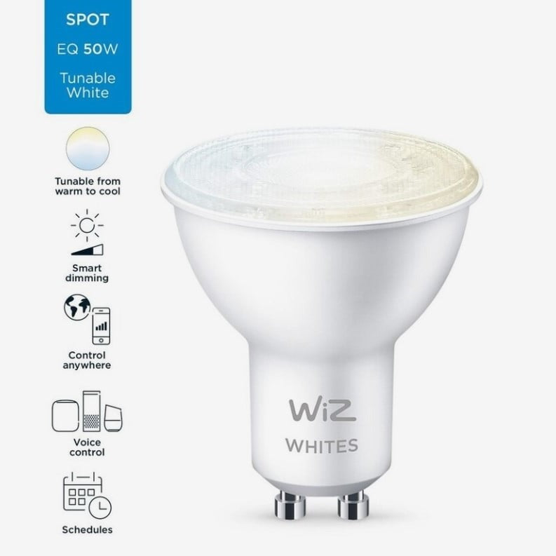 WiZ Spot PAR16 GU10 Smart Light Bulb – Tunable White (50W)