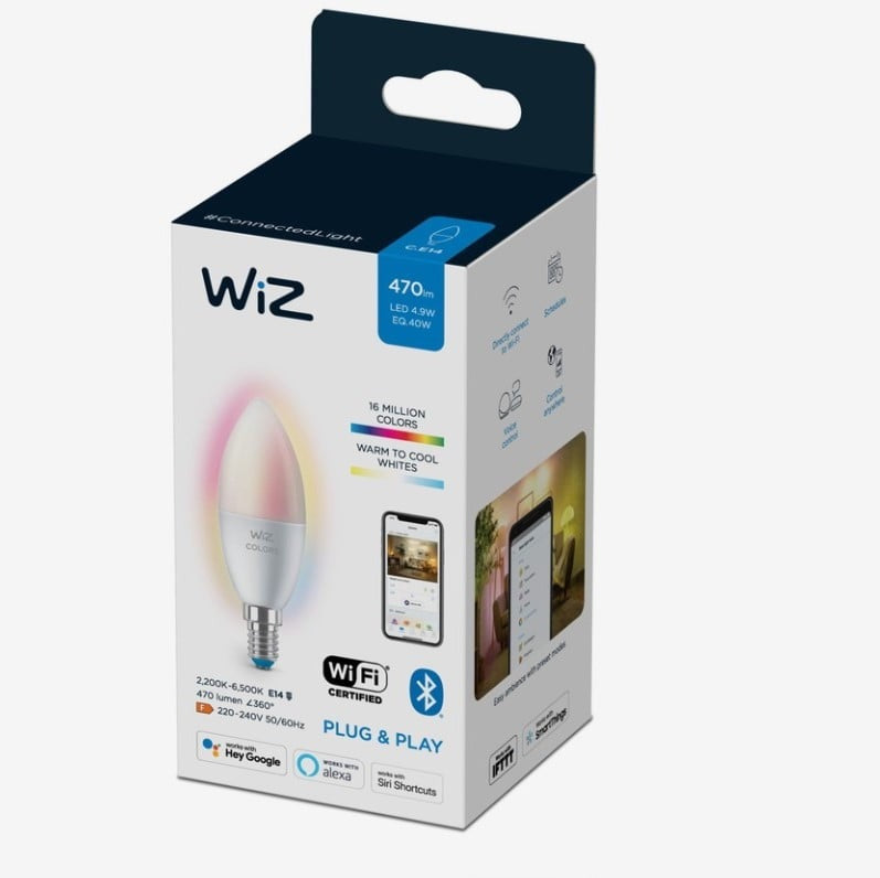 Wiz Candle C37 E14 Wi-Fi Ble 40W 922-65 RGB 1PF/6