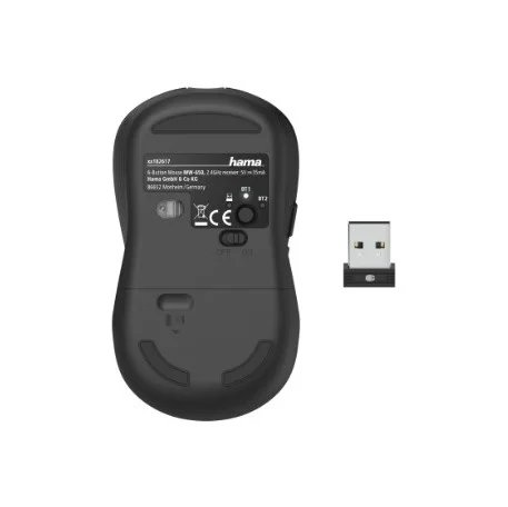 Hama MW-650 Optical 6-Button Multi-Device Mouse, with USB-A / Bluetooth, 182617- black