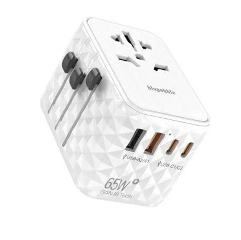 Blupebble Passport 2.1 World Travel Adapter – White