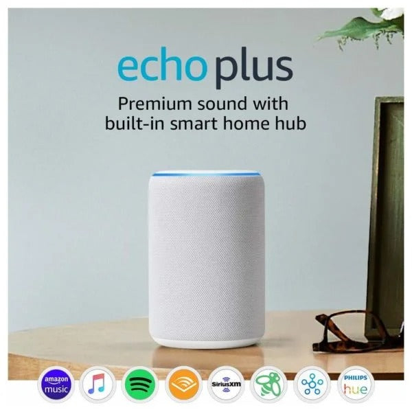 Echo Plus (2nd Gen) – Premium Sound with Built in Smart Home Hub – Sand Stone