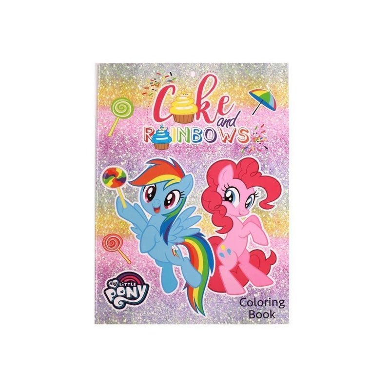 My Little Pony (Cake and Rainbows) Coloring Book with Stickers – MLP52 (16 Sheets)