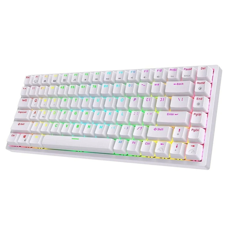 RK Royal Kludge RK84 Wireless 75% RGB Mechanical Gaming Keyboard,Brown Switch – White