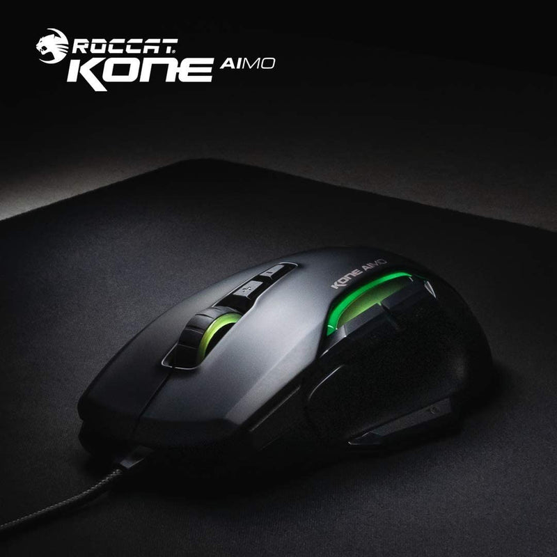 Roccat – Kone Aimo RGBA Smart Customization Gaming Mouse (Black) 23 Programmable Keys, Desi