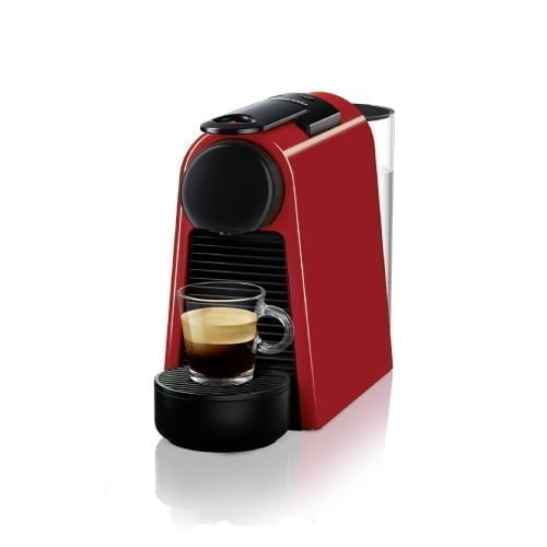 Nespresso Essenza Mini Espresso Machine by De’Longhi, Ruby Red – EN85.R (14 Capsules Included)