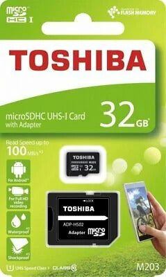 Toshiba M203 microSDHC card 32 GB Class 10, UHS-I with SD Adapter